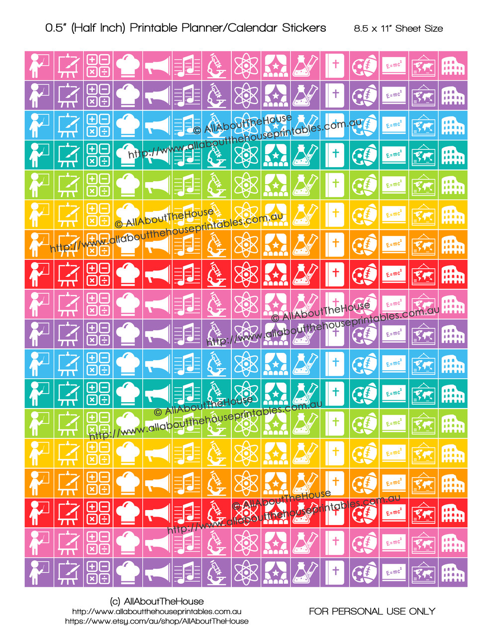 Faculty Matter Planner Stickers Printable - Fifty percent Inch (0.5\ photo regarding Planner Stickers Printable identify College Make any difference Planner Stickers Printable - Fifty percent Inch (0.5\